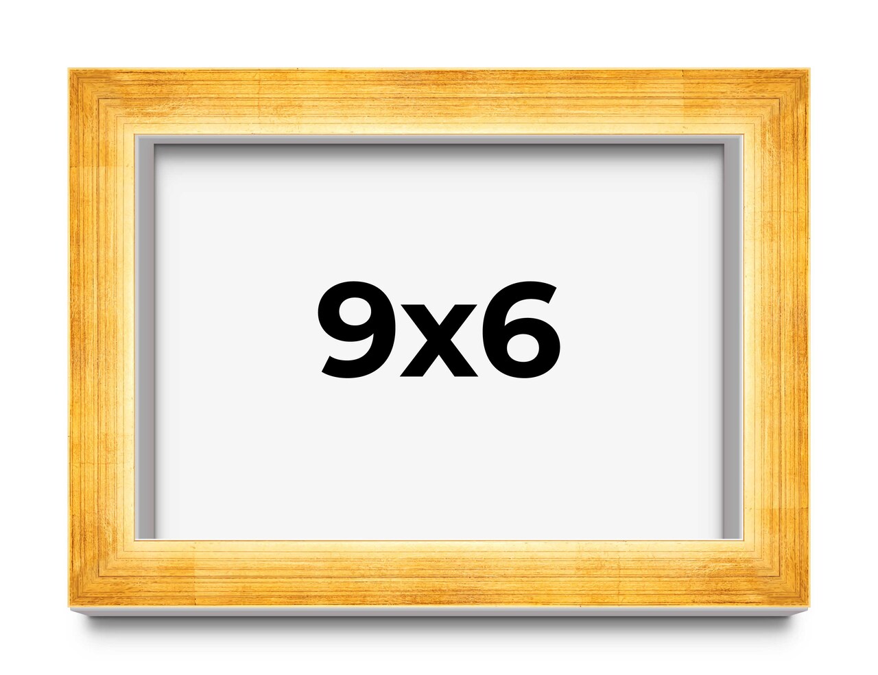 Photo Size Minimalist Shadow Box Gold Picture Frame - UV Acrylic, Backing, Hanging Hardware